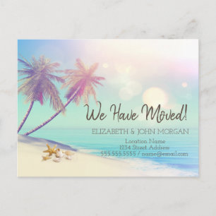 Cartão Postal De Anúncio Palms Praia Seashell em movimento  