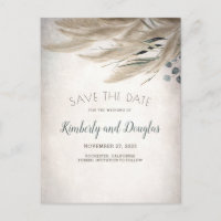 Pampas Grass e Greenery Boho salvam a data