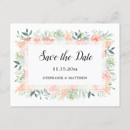 Cartão Postal De Anúncio Pampas Rosas Greenerescência Casamento Salvar A Da