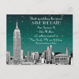 Cartão Postal De Anúncio Panorama da Cidade de Nova York 01 Gravado Estrela