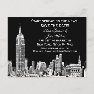 Cartão Postal De Anúncio Panorama de NYC 01 Gravado DIY Cor de Fundo Salve