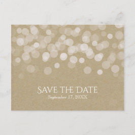 Cartão Postal De Anúncio Papel Marrom Simples Rústico Casamento Salvar A Da