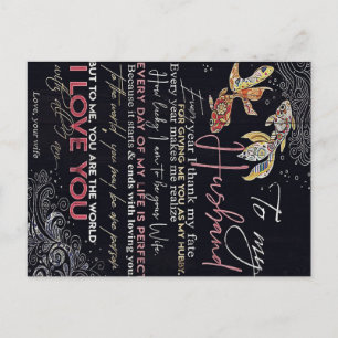 Cartão Postal De Anúncio Para a minha letra de marido Melhor Dia de os pa