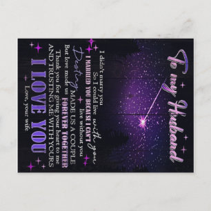 Cartão Postal De Anúncio Para Decoração do Meu Marido, Carta de Citações de