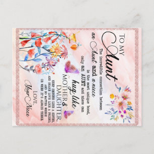 Cartão Postal De Anúncio Para Minha Tia Presente, Borboleta Presente Da sob