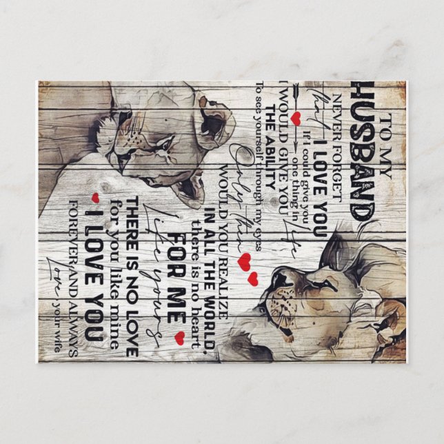 Cartão Postal De Anúncio Para o Meu Marido Presente | Nova Casa Presente |  (Frente)