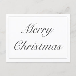 Cartão Postal De Anúncio Parabéns de Natal Minimalista Branco Moderno