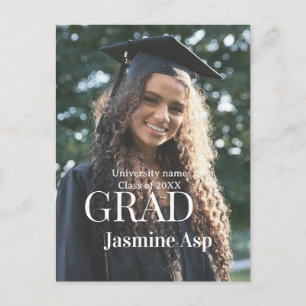 Cartão Postal De Anúncio Parabéns graduado nome universidade turma 20XX
