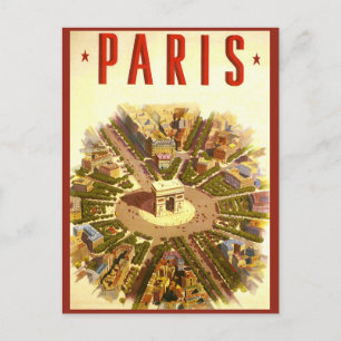 Cartão Postal De Anúncio Paris Antiga, Arco do Triunfo, Mudança de Endereço