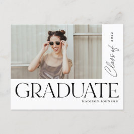 Cartão Postal De Anúncio Partido de Foto para Graduação de Formando de Tipo