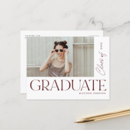 Cartão Postal De Anúncio Partido de Foto para Graduação de Formando de Tipo