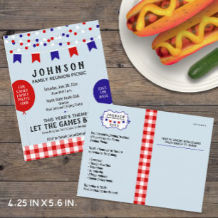 Cartão Postal De Anúncio Partido Picnic CHURRASCO Barbecue ・ Reunião ・ An