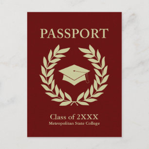 Cartão Postal De Anúncio passaporte de formatura turma de 2022