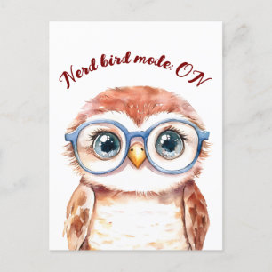 Cartão Postal De Anúncio Pássaro do Nerd do geek