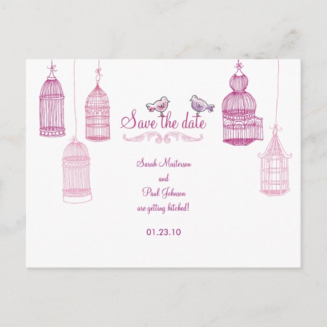 Cartão postal de anúncio "Pássaros do Jardim" (Frente)