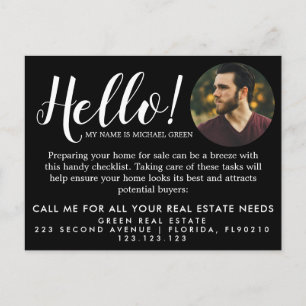 Cartão Postal De Anúncio Passos para vender casa na primavera lista de veri