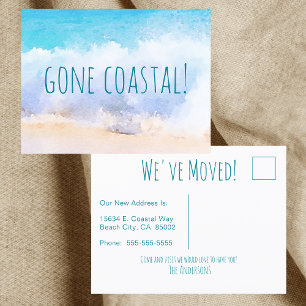 Cartão Postal De Anúncio Passou A Onda Costeira De Nova Casa Na Praia Water
