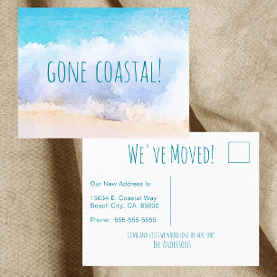 Cartão Postal De Anúncio Passou A Onda Costeira De Nova Casa Na Praia Water