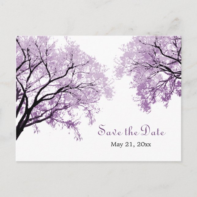 Cartão Postal De Anúncio Pastel Purple Trees - Salve o Cartão-Postal de Dat (Frente)