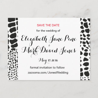 Cartão Postal De Anúncio Pele animal em preto e branco