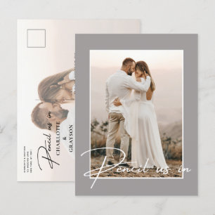 Cartão Postal De Anúncio Pencil Us In Save The Date Foto Casamento
