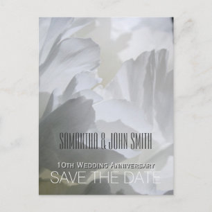 Cartão Postal De Anúncio Peony 10º Aniversário de Casamento Save the Date 1