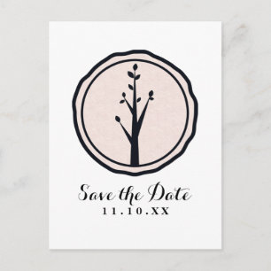 Cartão Postal De Anúncio Pequena Árvore Rústica Casamento na Natureza Salve