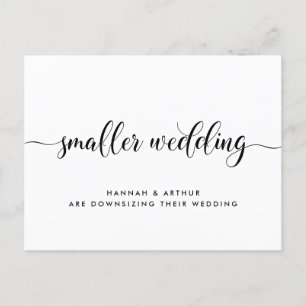 Cartão Postal De Anúncio Pequena Caligrafia para Casamento Simplificado