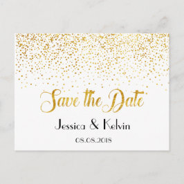 Cartão Postal De Anúncio Personalizar Faux Gold Foil Confetti Pontos Salva 