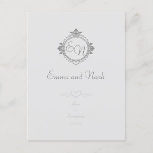 Cartão Postal De Anúncio Personalize os nomes, iniciais e a frase Amor