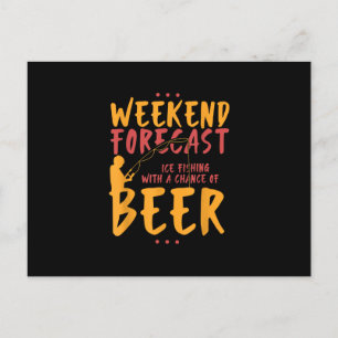 Cartão Postal De Anúncio Pesca com Isca & Pesca no Gelo Com Cerveja