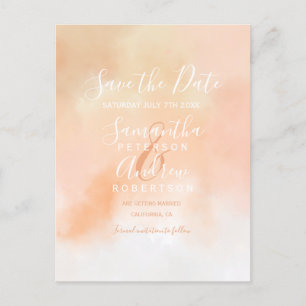 Cartão Postal De Anúncio Pêssego cor-de-coral cor-de-rosa ombre salve a dat