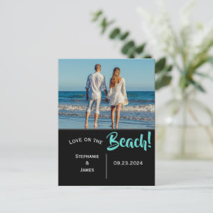 Cartão Postal De Anúncio Photo Beach Wedding Save the Date