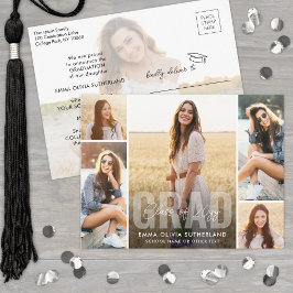 Cartão Postal De Anúncio Photo Collage Modern Overlay Class Year Graduation