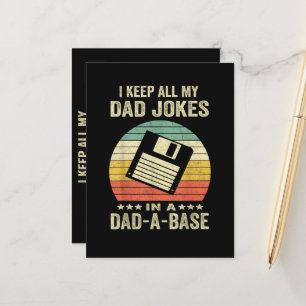 Cartão Postal De Anúncio Piadas engraçadas de homens em dad-a-Base