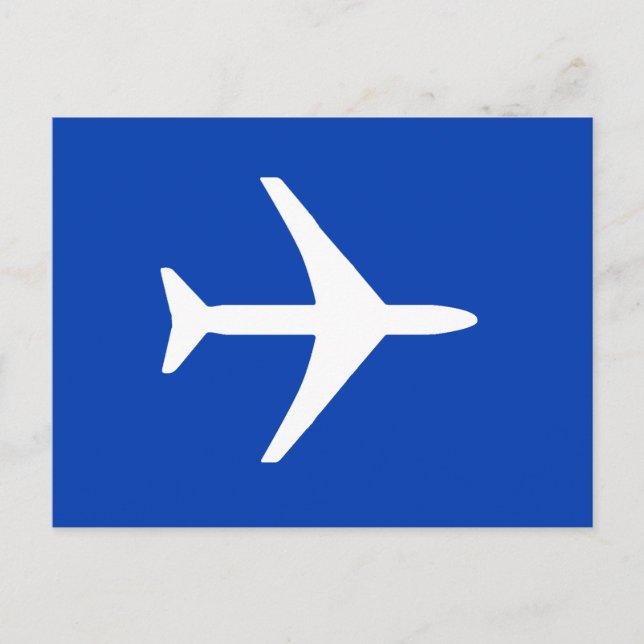 Cartão Postal De Anúncio Piloto de Avião Branco e Divertido Aviação Postal  (Frente)