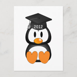 Cartão Postal De Anúncio Pinguim da graduação
