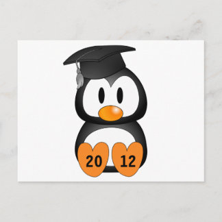 Cartão Postal De Anúncio Pinguim de Graduação Personalizável