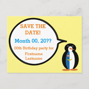 Cartão Postal De Anúncio Pinguim Senhora Falante Açoriana Personalizada