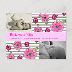 Cartão Postal De Anúncio Pink Posy - Baby Girl