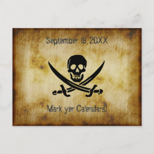 Cartão Postal De Anúncio Pirate Wedding Salve o Cartão-Postal de Data