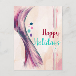 Cartão Postal De Anúncio Piscina Verão Burgundy Burgundy Watercolor Splatte