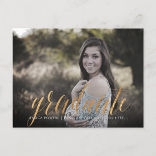 Cartão Postal De Anúncio PixDezines 2019 Fotos de Graduados/Faux Metallic G