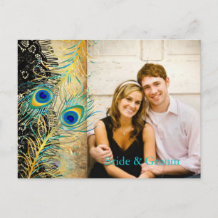 Cartão Postal De Anúncio PixDezines colocar pavão/evento DIY+cor de fundo