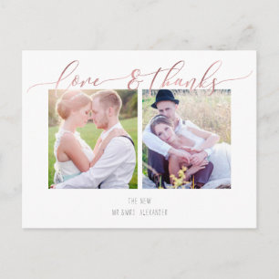 Cartão Postal De Anúncio PixDezines Obrigado Casamento/Caligrafia Moderna