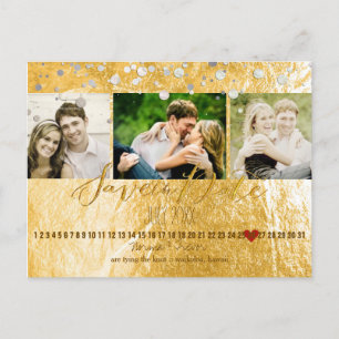 Cartão Postal De Anúncio PixDezines ouro/folha metálica falsa/ fotos salvar