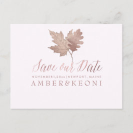 Cartão Postal De Anúncio PixDezines Rose Gold Folhagem de Outono/Salve noss