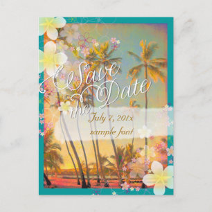 Cartão Postal De Anúncio PixDezines/salvar data/hula drei/vintage hawaii