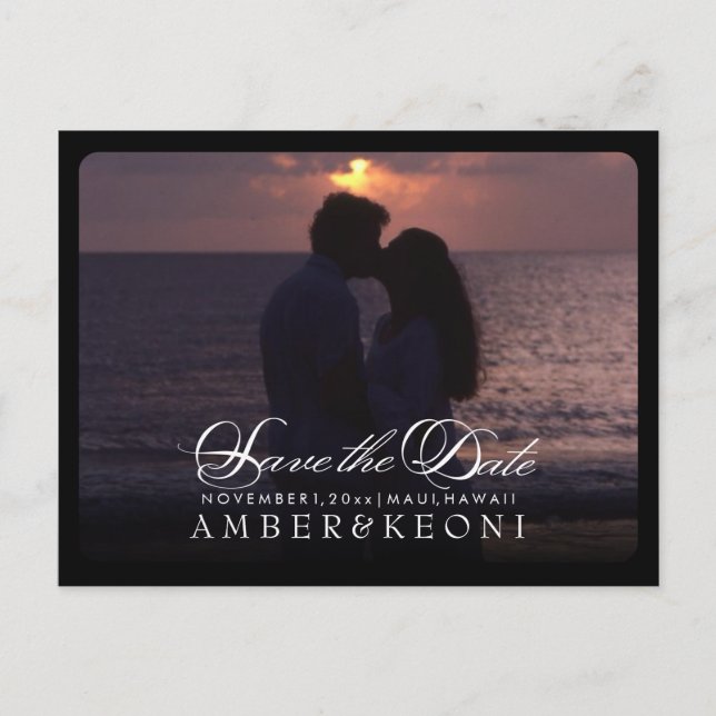 Cartão Postal De Anúncio PixDezines Salve a Data/Fancy Script (Frente)