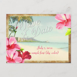 Cartão Postal De Anúncio PixDezines/salve a data/vintage waikiki